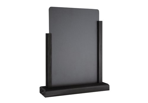  HorecaTraders A4 tafelbordje | zwart | 297(H) x 210(B)mm | donkere houten frame 