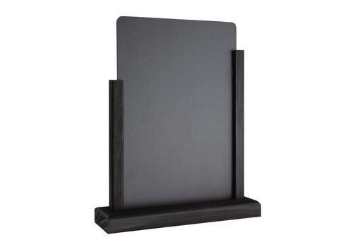 HorecaTraders Panneau de table A4 | noir | 297(H) x 210(L)mm | cadre en bois foncé 