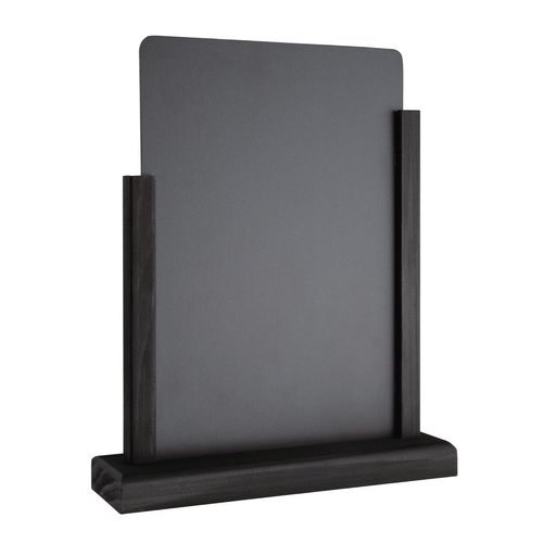  HorecaTraders Panneau de table A4 | noir | 297(H) x 210(L)mm | cadre en bois foncé 