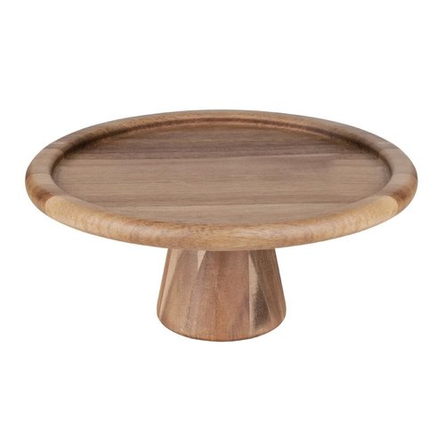  HorecaTraders acacia wood cake plate | 305(Ø) x 127(H)mm 