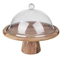 acacia wood cake stand | 305(Ø) x 127(H)mm