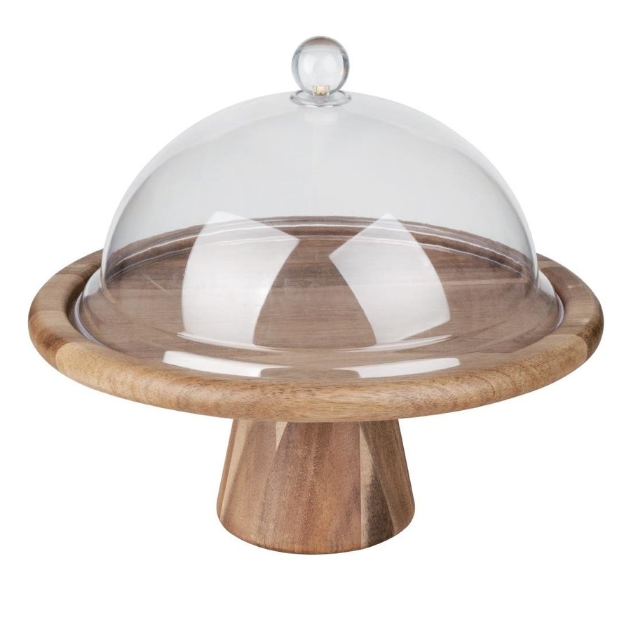 acacia wood cake stand | 305(Ø) x 127(H)mm