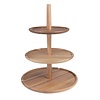 HorecaTraders acacia wood étagere | round | 305(Ø) x 395(H)mm