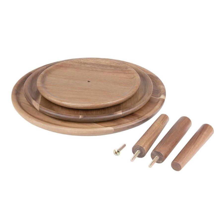 acacia wood étagere | round | 305(Ø) x 395(H)mm