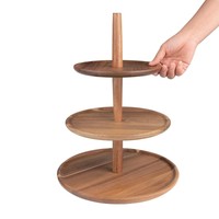 acaciahouten etagère | rond | 305(Ø) x 395(H)mm