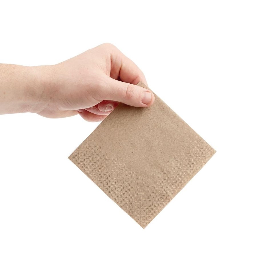 Serviettes | 1/4 pli | papier kraft recyclé | 24x24cm | (4000 pièces)