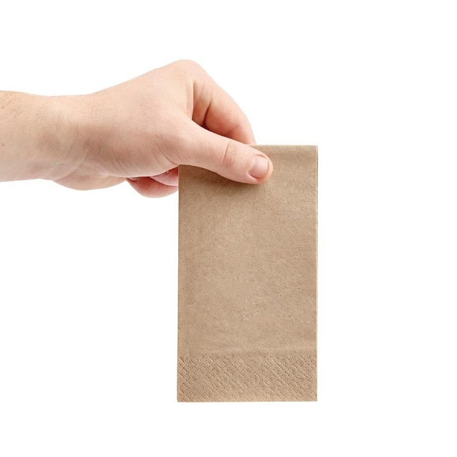 Serviettes | 1/8 pli | papier kraft recyclé | 33x33cm | (2000 pièces)