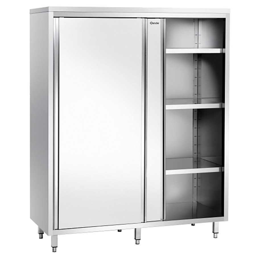 Crockery cabinet | 3 shelves | stainless steel | 1400x700x2000mm