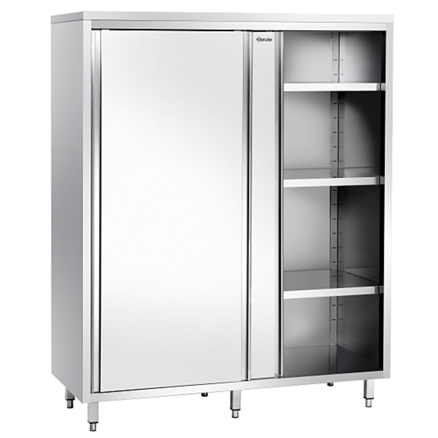 Crockery cabinet | 3 shelves | Stainless steel |1400 x 600 x 2000mm