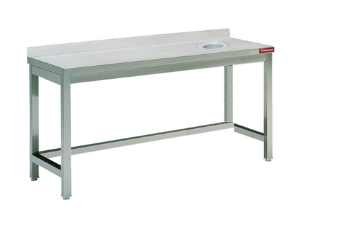  HorecaTraders Table de travail en acier inoxydable | Pare-éclaboussures + trou de vidange | 4 tailles 