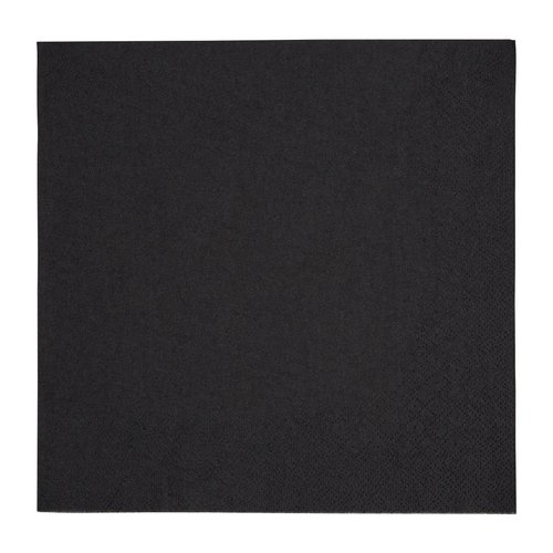  HorecaTraders serviettes de table | 1/4 pli | 3 couches | Noir | 40x40cm | (1000 pièces) 