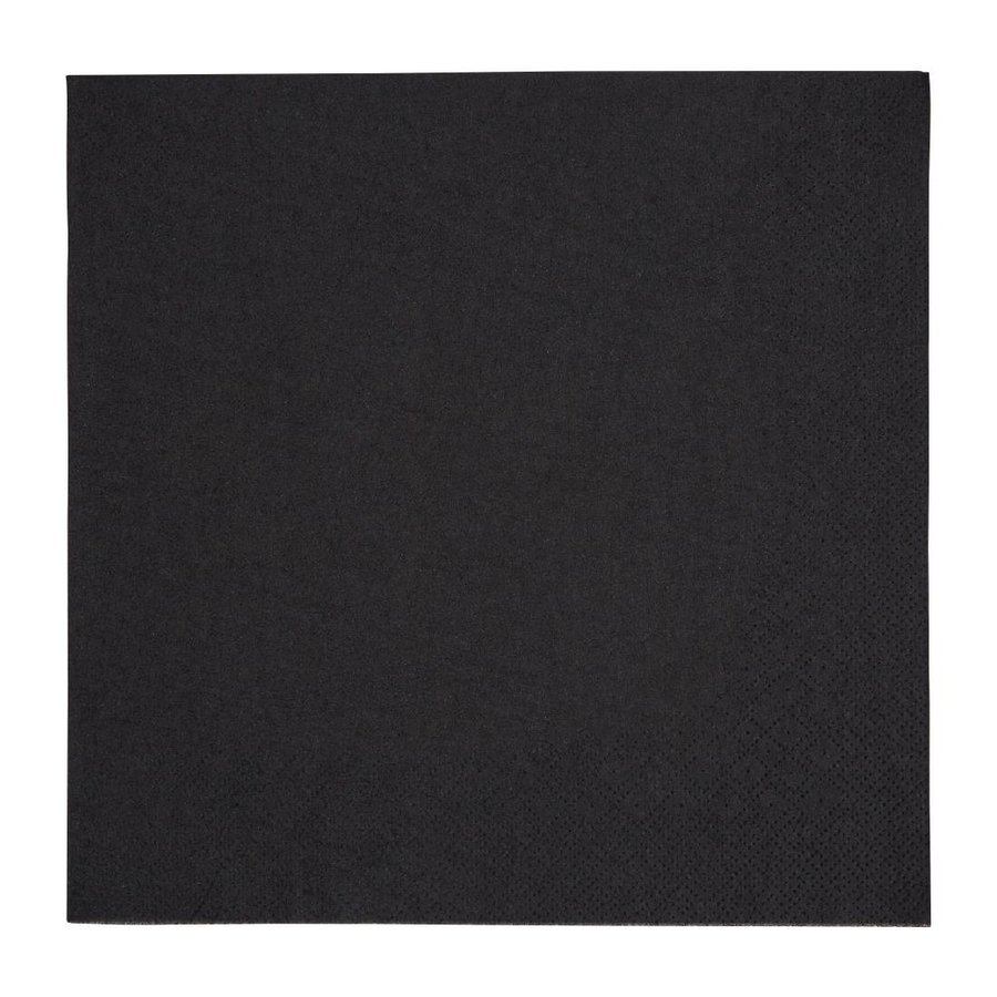 serviettes de table | 1/4 pli | 3 couches | Noir | 40x40cm | (1000 pièces)