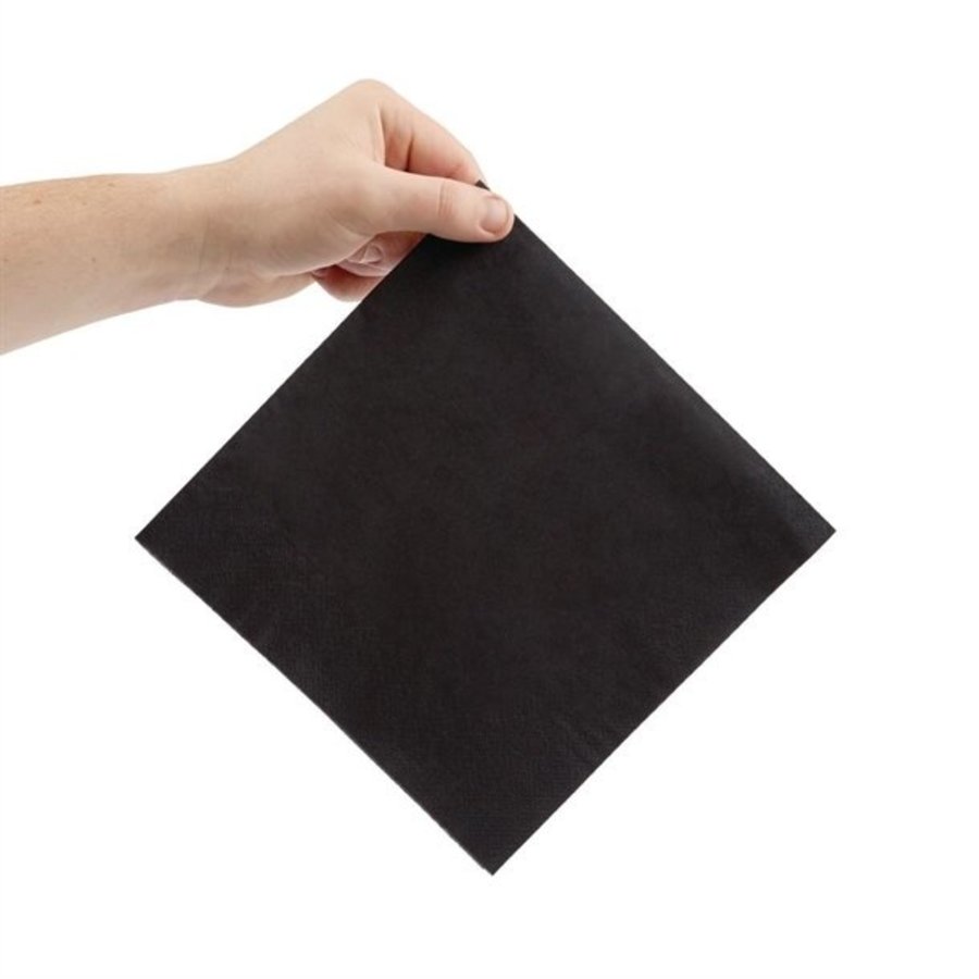 dinner napkins | 1/4 fold | 3-layer | Black | 40x40cm | (1000 pieces)