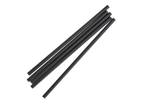  HorecaTraders Compostable paper straws 210mm black | Individually packed (250 pieces) 