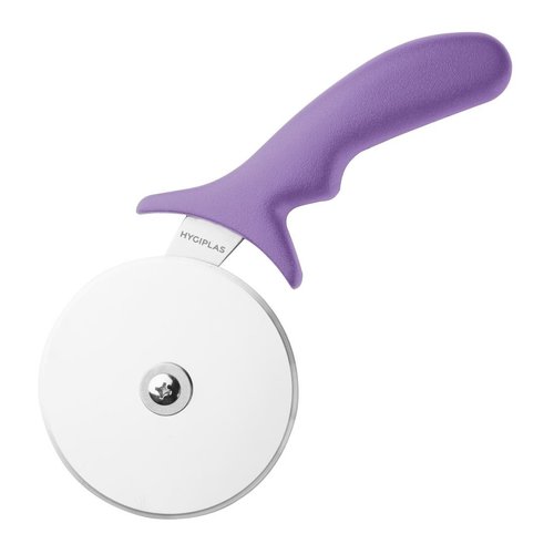  HorecaTraders pizza cutter | 102mm | purple | strong and effective stainless steel blade 