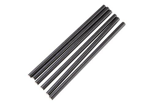  HorecaTraders Compostable paper straws 140mm black | Individually packed (250 pieces) 