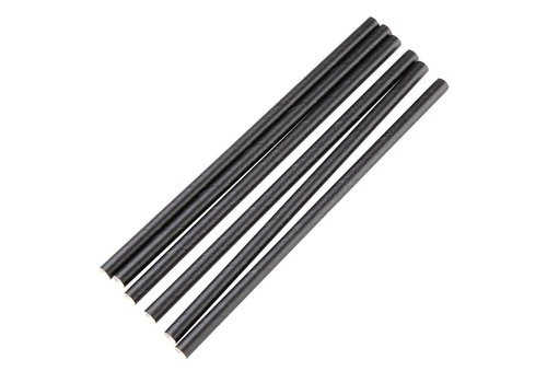  HorecaTraders Pailles en papier compostables 140 mm noires | Emballé individuellement (250 pièces) 