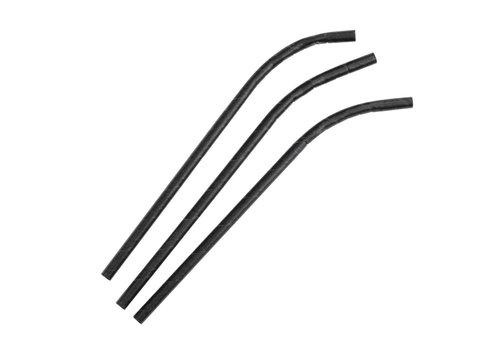  HorecaTraders Compostable paper bending straws 210mm black | Individually packed (250 pieces) 