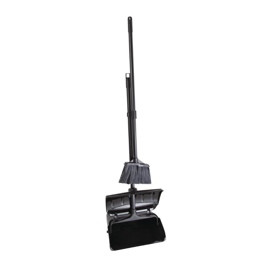 balai et pelle à poussière | 16 cm | noir | polypropylène