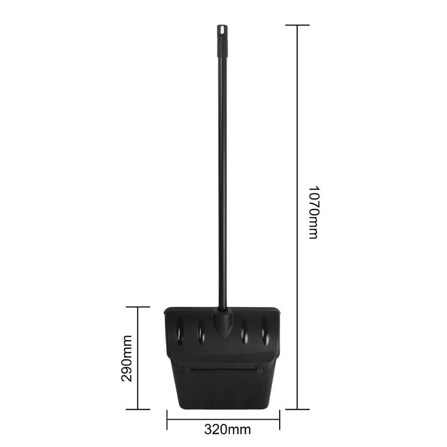 balai et pelle à poussière | 16 cm | noir | polypropylène