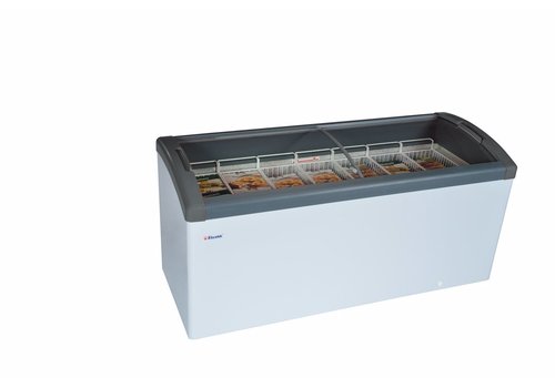  HorecaTraders Freezer - FOCUS 171 GRAY | with curved sliding windows 