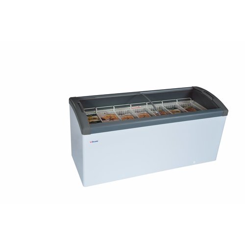  HorecaTraders Freezer - FOCUS 171 GRAY | with curved sliding windows 