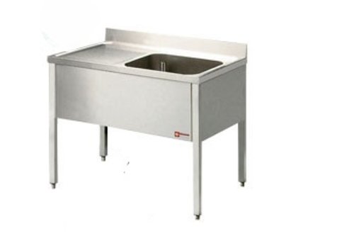  HorecaTraders Stainless Steel Sink with Bowl Right | 140x70x88cm 