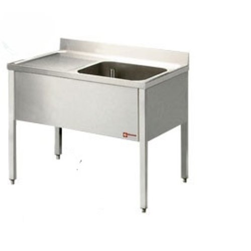  HorecaTraders Stainless Steel Sink with Bowl Right | 140x70x88cm 