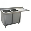 HorecaTraders Stainless Steel Sink with 2 Sinks | 180x70x88 cm