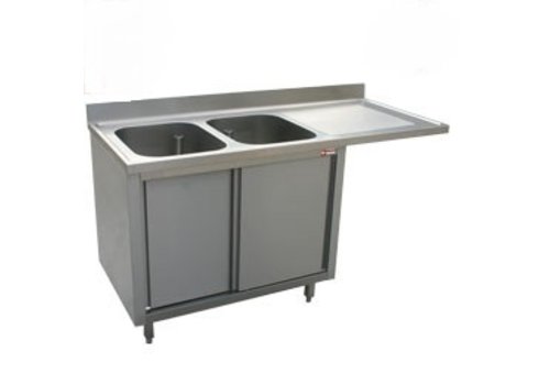  HorecaTraders Stainless Steel Sink with 2 Sinks | 180x70x88 cm 