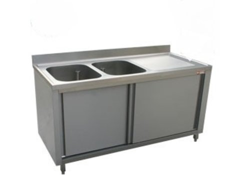  HorecaTraders Stainless Steel Sink | 2 Sinks Left | 180x70x88 cm 