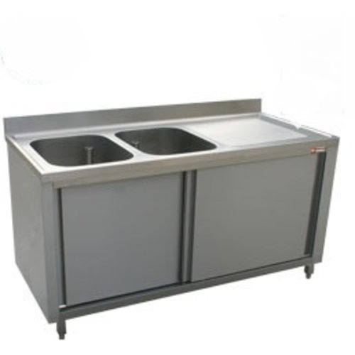  HorecaTraders Stainless Steel Sink | 2 Sinks Left | 180x70x88 cm 