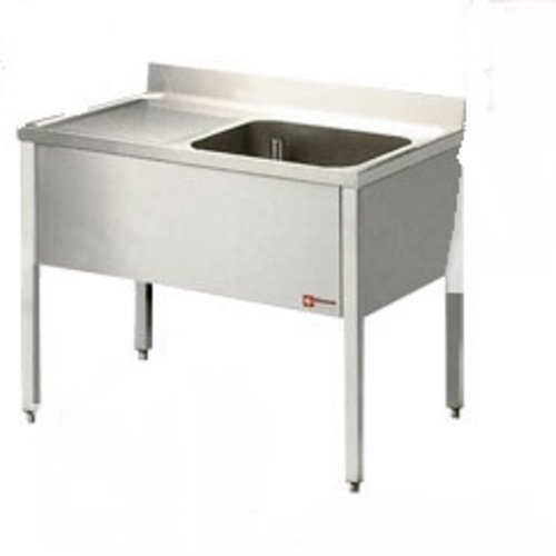  HorecaTraders Stainless steel sink with sink right | 120x60x88cm 