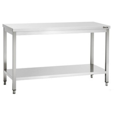  Bartscher Stainless steel work table with intermediate shelf | 9 Formats 