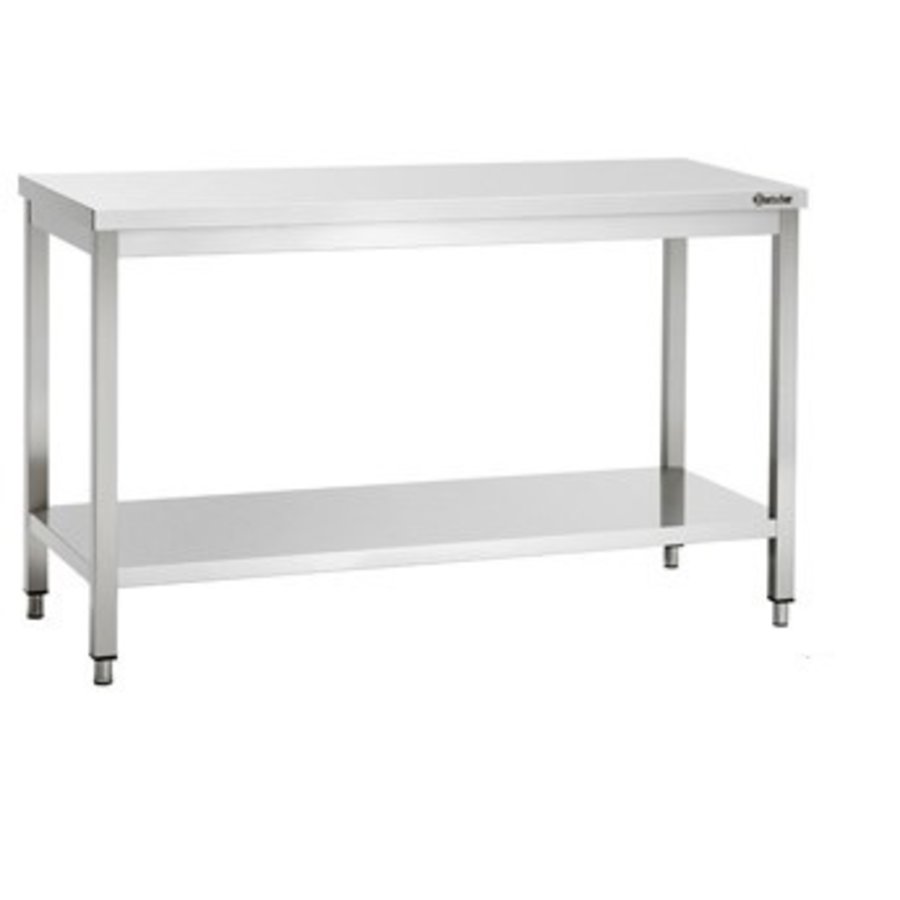 Stainless steel work table with intermediate shelf | 9 Formats