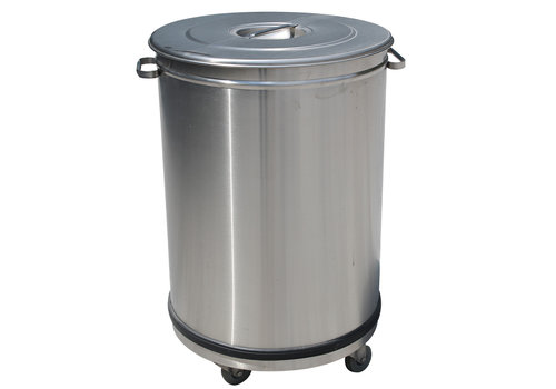  HorecaTraders Poubelle en acier inoxydable | Imperméable | 50 L 