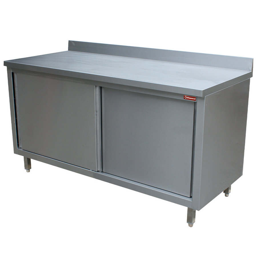 Table de travail en acier inoxydable avec dosseret | 3 formats