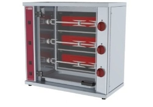  HorecaTraders Grill à poulet électrique avec 3 broches | 9 poulets 