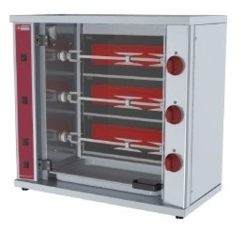  HorecaTraders Elektrischer Hähnchengrill mit 3 Spießen | 9 Hühner 