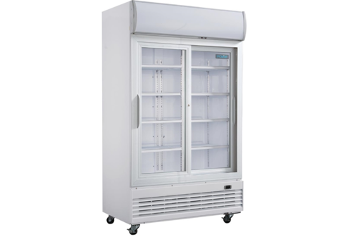  Polar Polar G-series two-door display refrigerator with light box | sliding doors | 950L | 204(h)x120x73 cm 