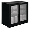 Polar 2-door bar cooler with sliding doors | Black | 208L| 90(h)x90x52 cm