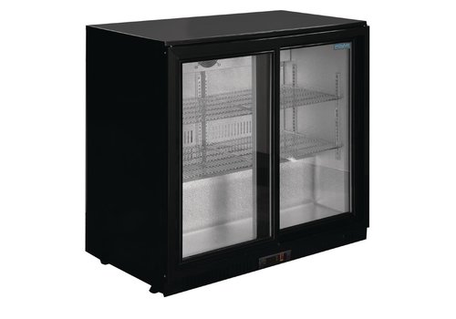  Polar 2-door bar cooler with sliding doors | Black | 208L| 90(h)x90x52 cm 