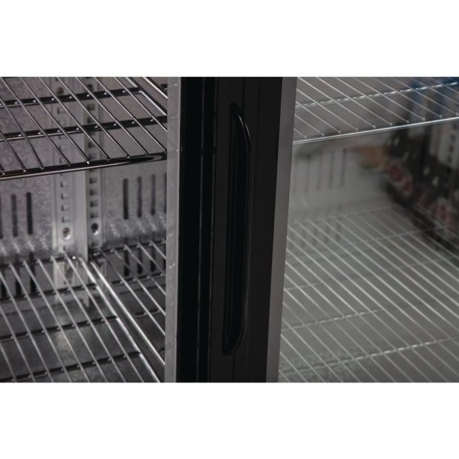 Bar réfrigéré à 2 portes avec portes coulissantes | Noir | 208L | 90(h)x90x52 cm