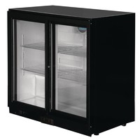 2-door bar cooler with sliding doors | Black | 208L| 90(h)x90x52 cm