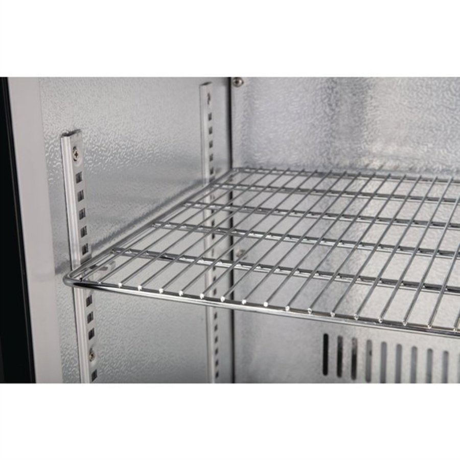 Bar réfrigéré à 3 portes avec portes battantes | Noir | 330L | 90(h) x 135(l) x 52(p)cm