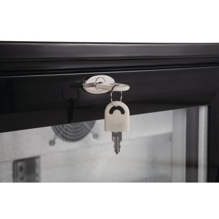 Bar réfrigéré à 3 portes avec portes battantes | Noir | 330L | 90(h) x 135(l) x 52(p)cm