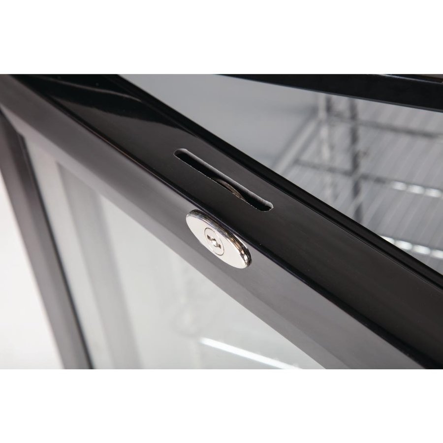 Bar réfrigéré à 3 portes avec portes battantes | Noir | 330L | 90(h) x 135(l) x 52(p)cm