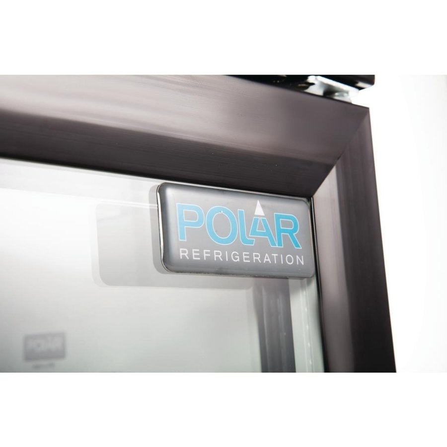 Bar réfrigéré à 3 portes avec portes battantes | Noir | 330L | 90(h) x 135(l) x 52(p)cm