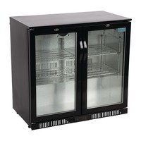 2-deurs barkoeling met klapdeuren | zwart | 198L | 85(h)x90x52 cm