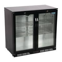 2-door bar cooling with swing doors | black | 198L | 85(h)x90x52 cm